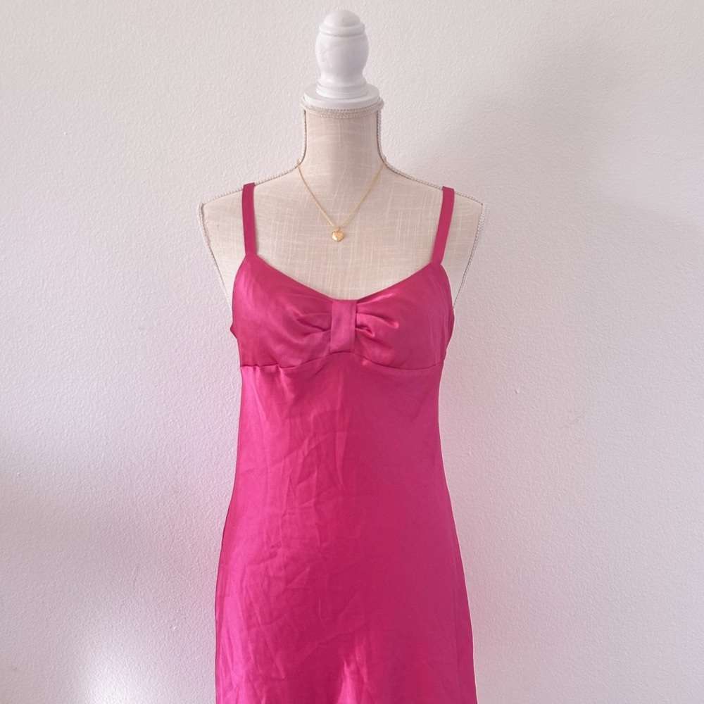 Victoria's Secret Fuchsia Satin Chemise